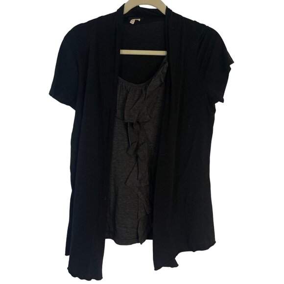 perseption concept short sleeve shirt layered black no size tag medium READ - Picture 1 of 6